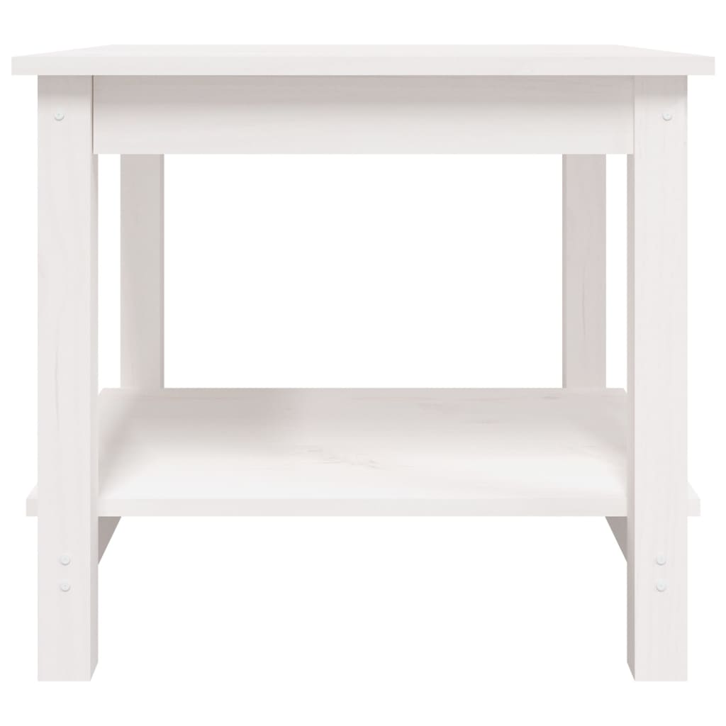 Salongbord Sofabord Hvit 50x50x45 cm heltre furu