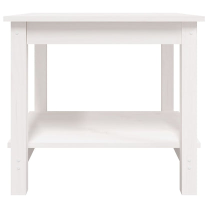 Salongbord Sofabord Hvit 50x50x45 cm heltre furu