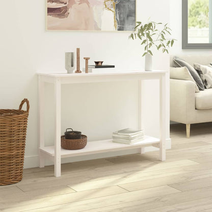 Avlastningsbord Konsollbord Hvit 110x40x80 cm heltre furu