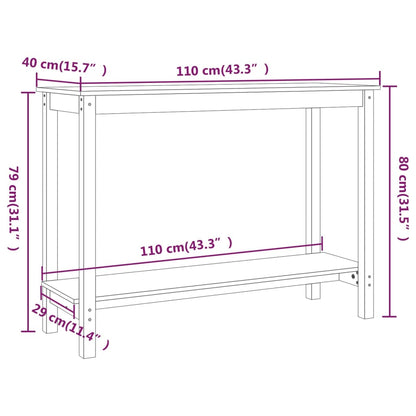 Avlastningsbord Konsollbord Hvit 110x40x80 cm heltre furu