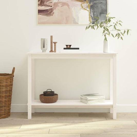 Avlastningsbord Konsollbord Hvit 110x40x80 cm heltre furu