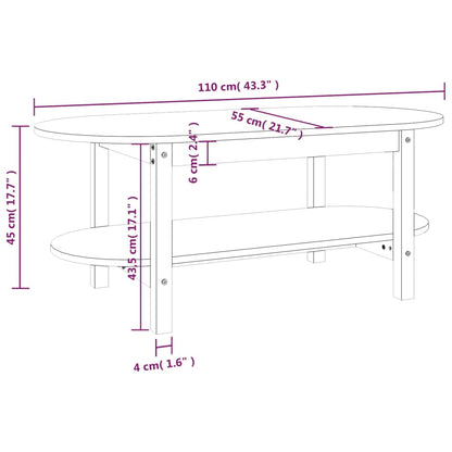 Salongbord Sofabord Tre heltre furu 110x55x45 cm