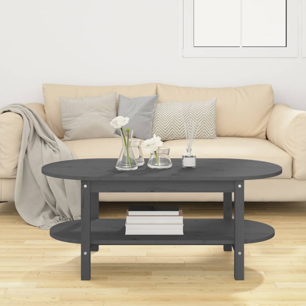 Salongbord Sofabord Grå 110x55x45 cm heltre furu