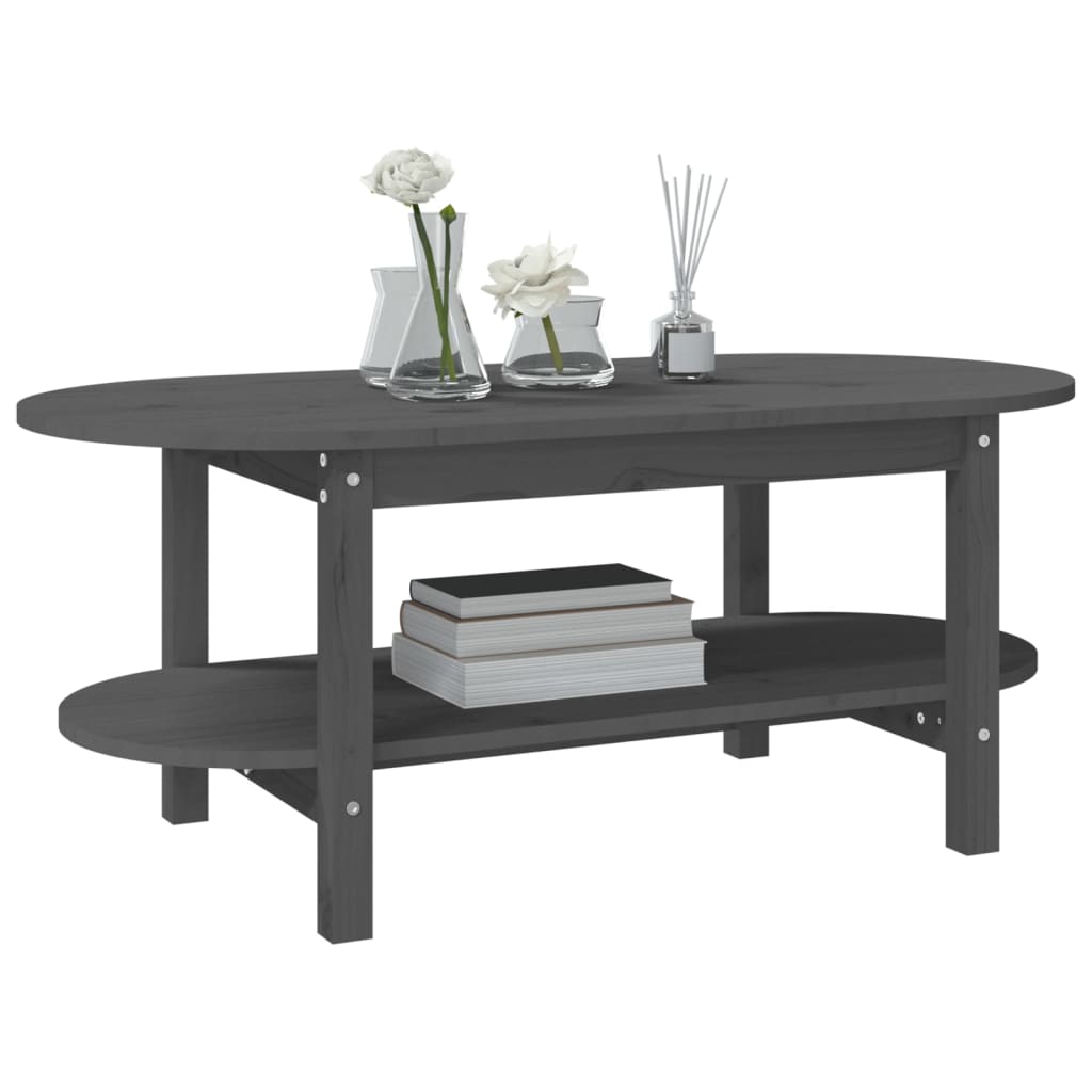 Salongbord Sofabord Grå 110x55x45 cm heltre furu