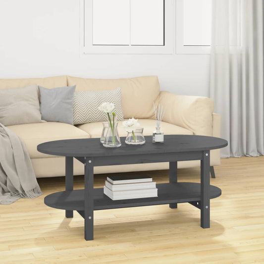 Salongbord Sofabord Grå 110x55x45 cm heltre furu