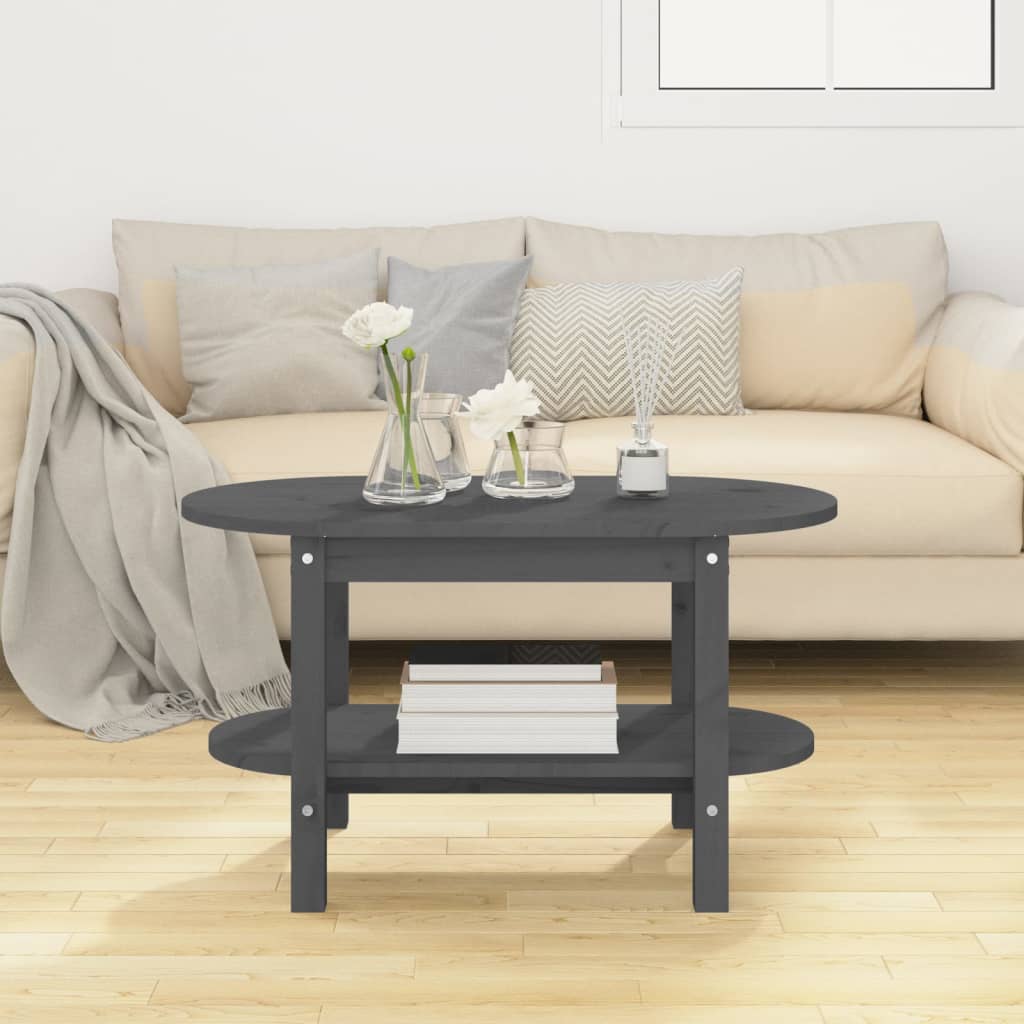 Salongbord Sofabord Grå 80x45x45 cm heltre furu
