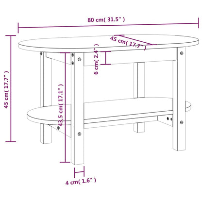 Salongbord Sofabord Grå 80x45x45 cm heltre furu