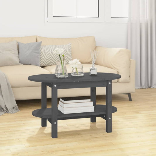 Salongbord Sofabord Grå 80x45x45 cm heltre furu