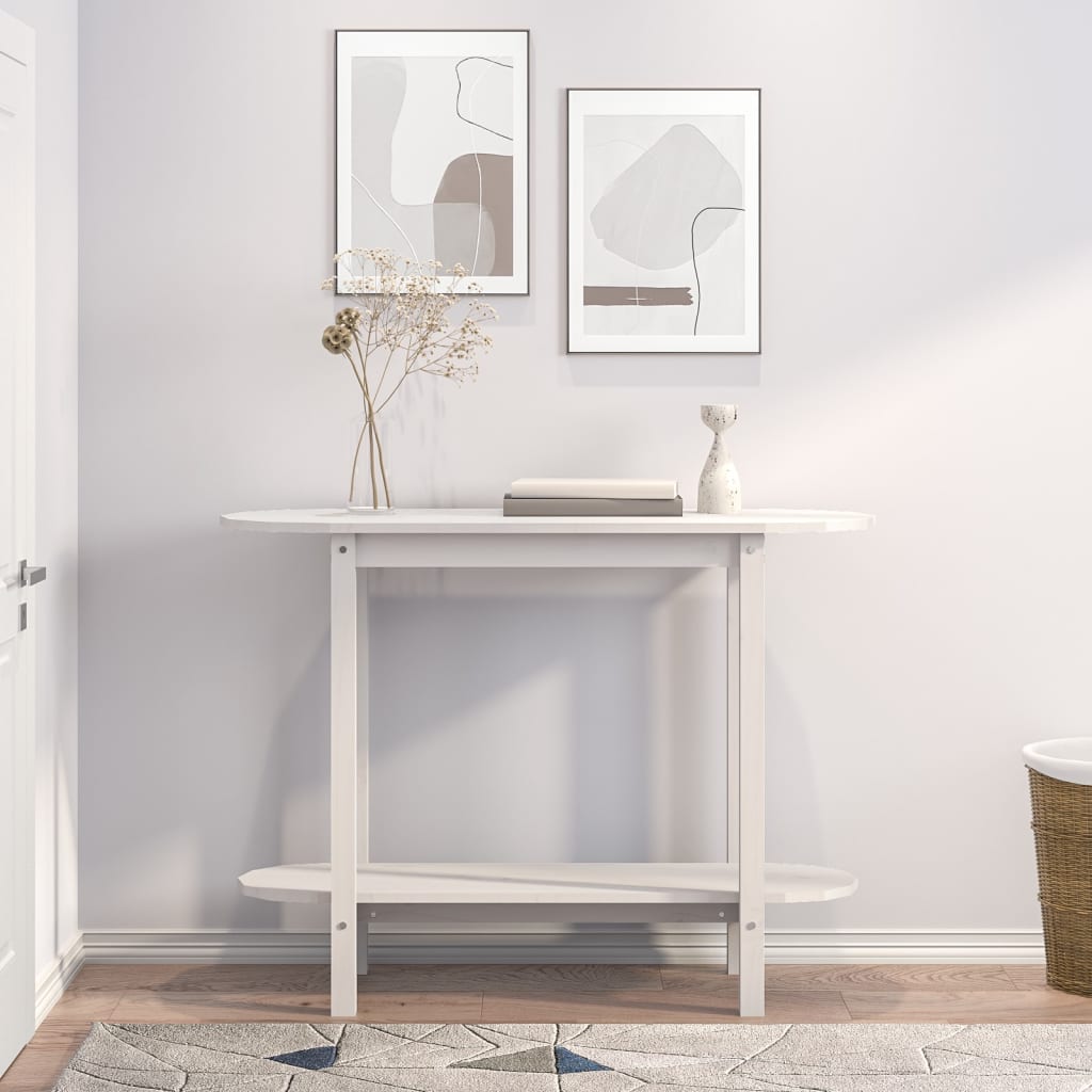 Avlastningsbord Konsollbord Hvit 110x40x80 cm heltre furu