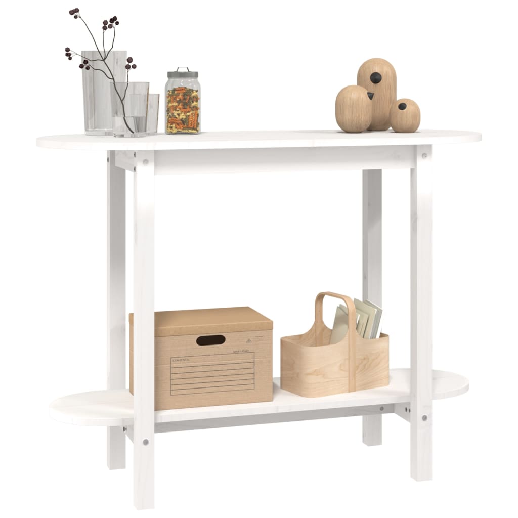 Avlastningsbord Konsollbord Hvit 110x40x80 cm heltre furu