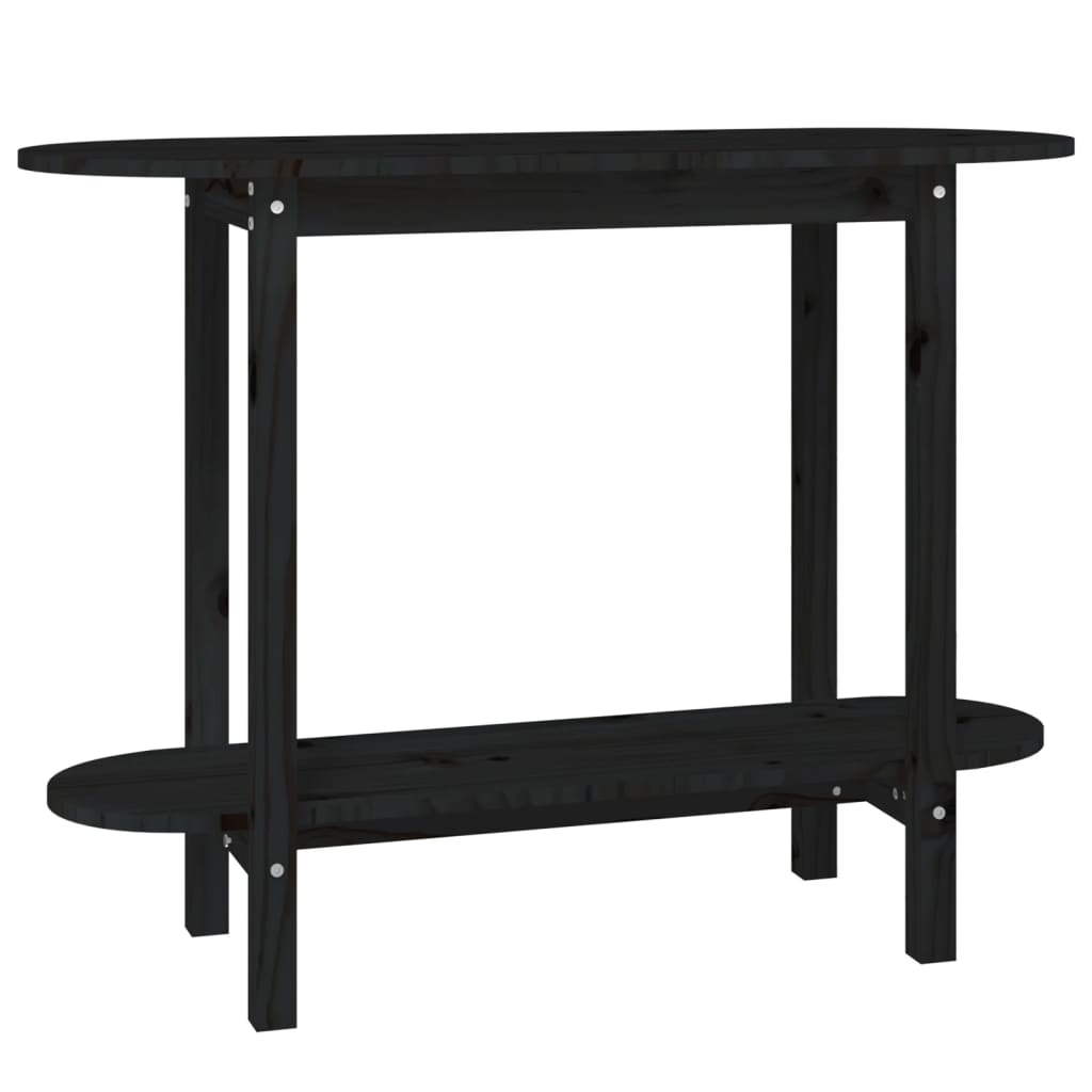 Avlastningsbord konsollbord Svart 110x40x80 cm heltre furu