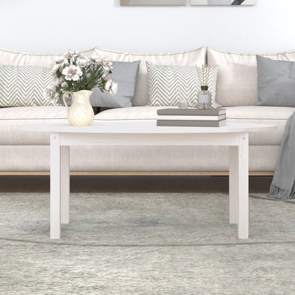 Salongbord Sofabord Hvit 110x55x45 cm heltre furu