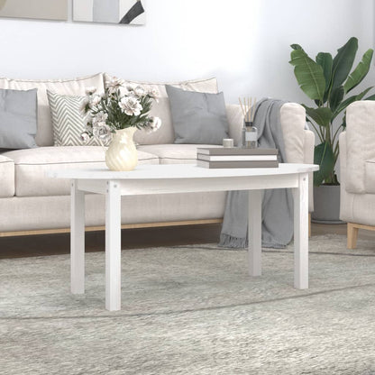 Salongbord Sofabord Hvit 110x55x45 cm heltre furu