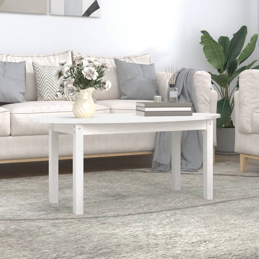 Salongbord Sofabord Hvit 110x55x45 cm heltre furu