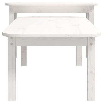 Salongbord Sofabord Hvit 2 stk heltre furu