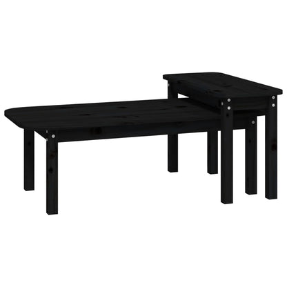 Salongbord Sofabord Svart 2 stk heltre furu