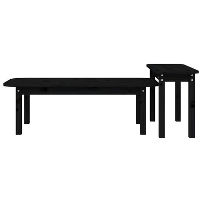 Salongbord Sofabord Svart 2 stk heltre furu