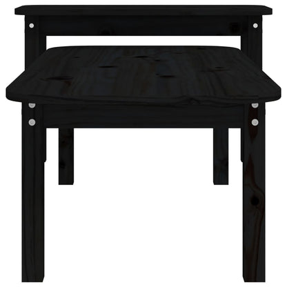 Salongbord Sofabord Svart 2 stk heltre furu