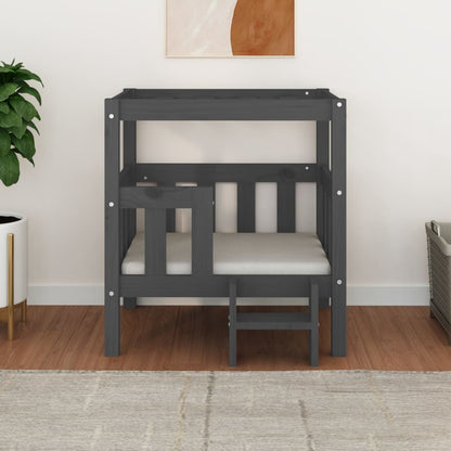 Hundeseng Grå 65,5x43x70 cm heltre furu