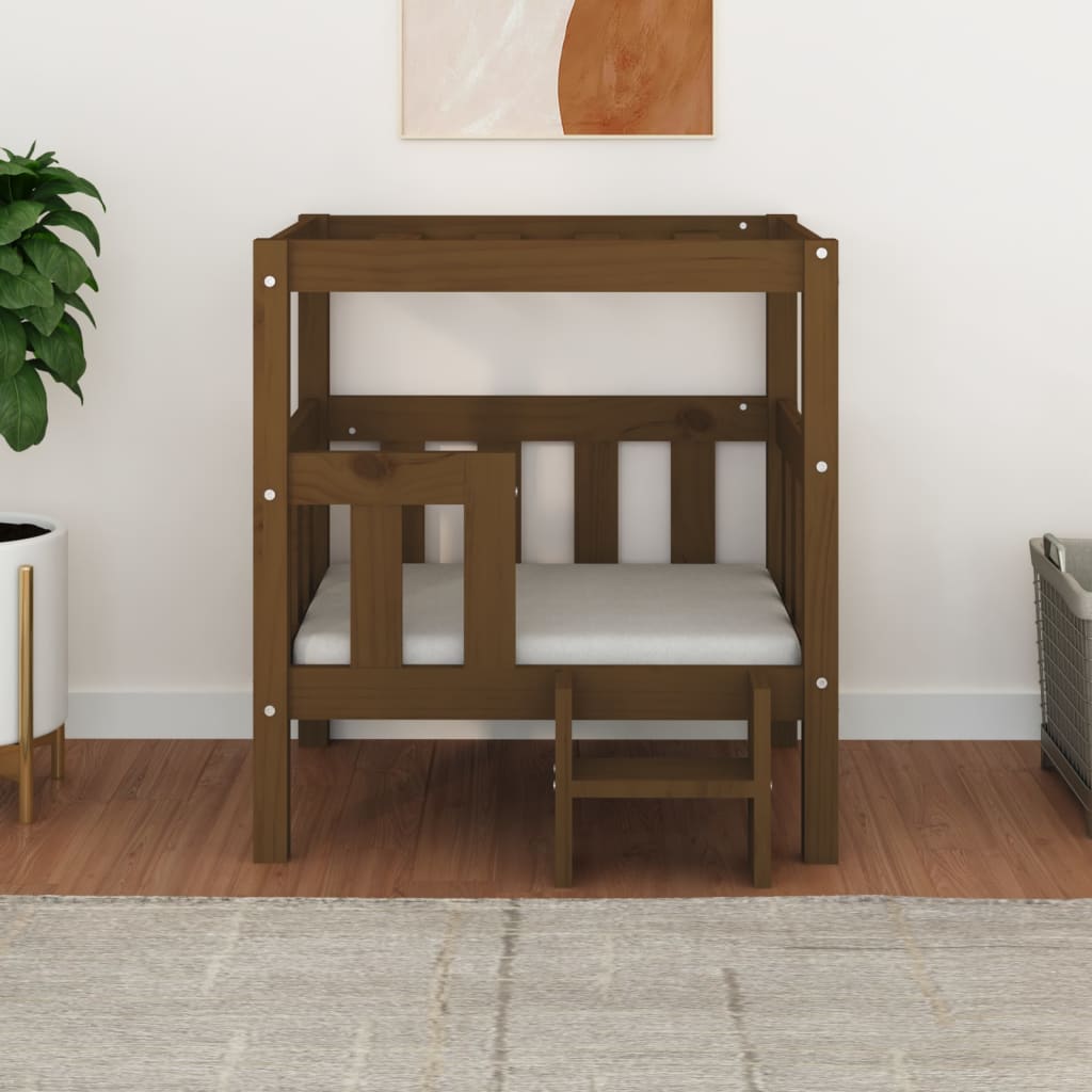 Hundeseng Honningbrun 65,5x43x70 cm heltre furu