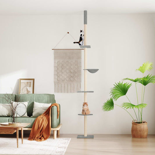 Kloretre gulv til tak lysegrå 263,5-289,5 cm