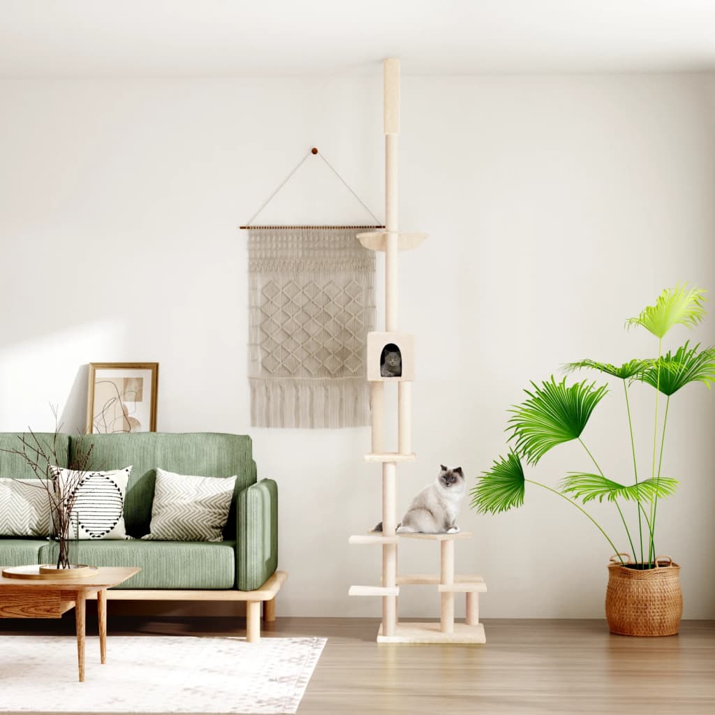 Kloretre gulv til tak kremhvit 268,5-294,5 cm