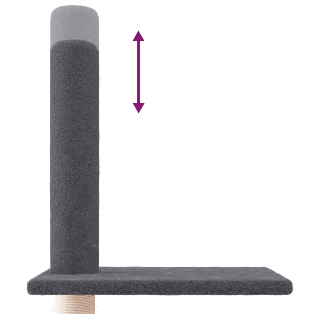 Kattmøbel Kloretre gulv til tak mørkegrå 250,5-276,5 cm