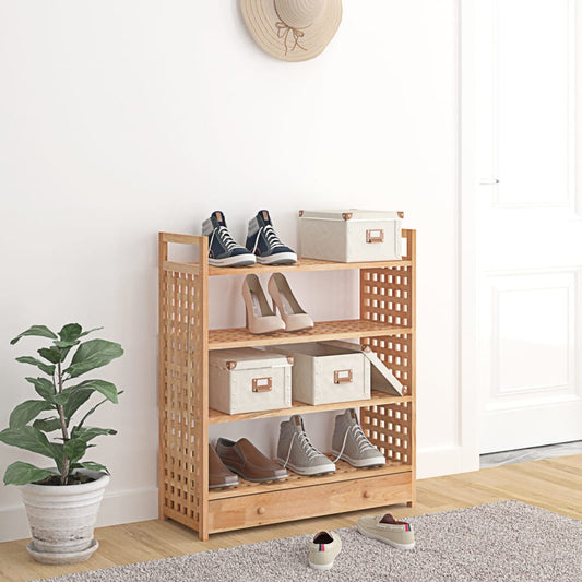 Skoskap Skohylle Skobenk Tre med skuff 70x27x81 cm heltre valnøtt