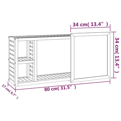 Baderomsspeil Skap 80x17x34 cm heltre valnøtt