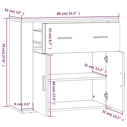 Skjenk Brun Eik 80x33x70 cm