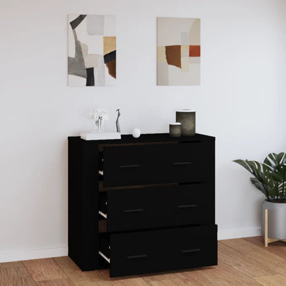 Skjenk Svart 80x33x70 cm