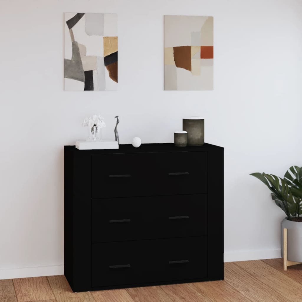 Skjenk Svart 80x33x70 cm