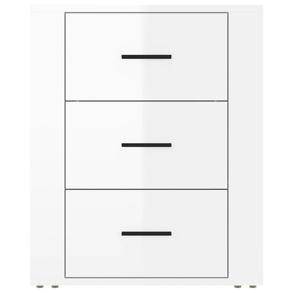 Nattbord Sengbord Høyglans Hvit 50x36x60 cm