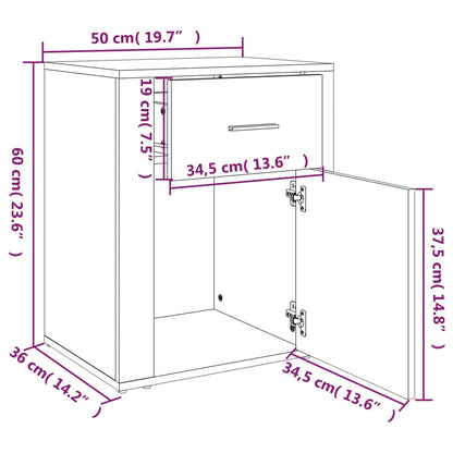 Nattbord Sengbord Hvit 50x36x60 cm