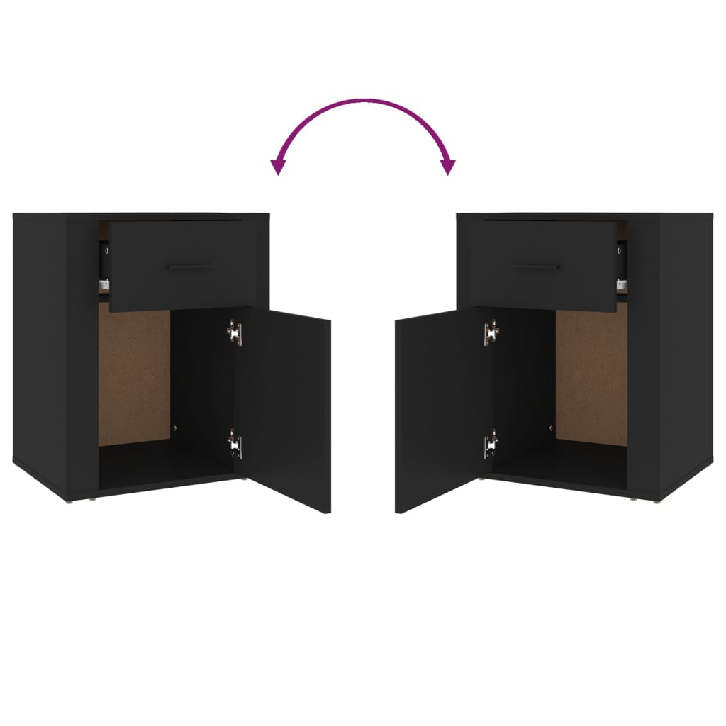 Nattbord Sengbord Svart 50x36x60 cm