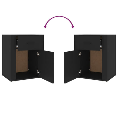 Nattbord Sengbord Svart 50x36x60 cm