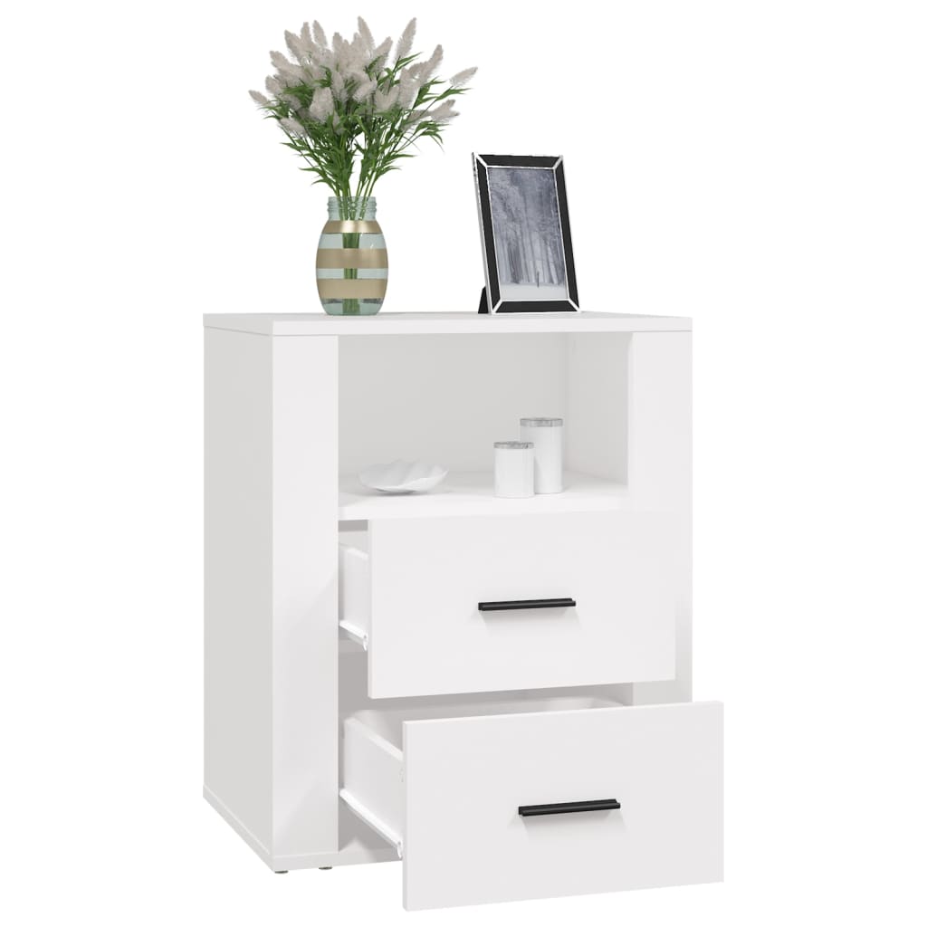 Nattbord Sengbord Hvit 50x36x60 cm