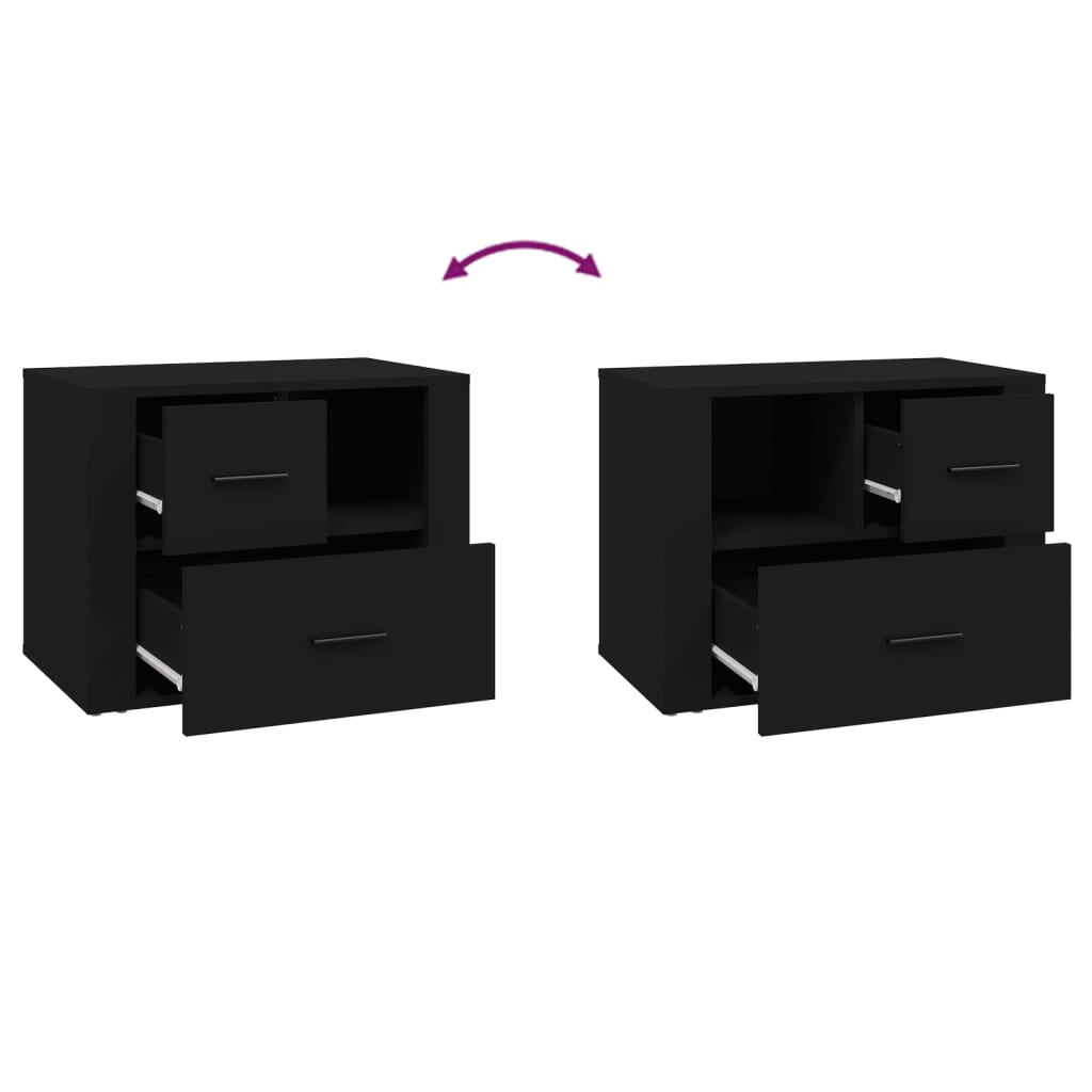 Nattbord Sengbord Svart 60x36x45 cm