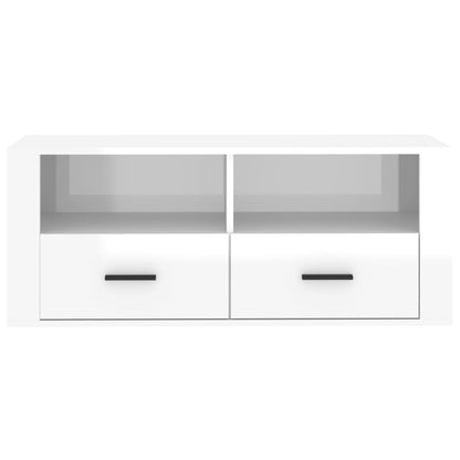TV-Møbel Høyglans Hvit TV-benk 100x35x40 cm