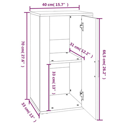 Skjenk hvit 40x33x70 cm konstruert tre