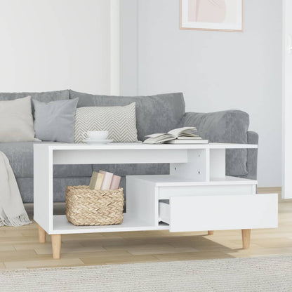 Salongbord Sofabord Høyglans Hvit 90x49x45 cm