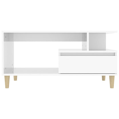 Salongbord Sofabord Høyglans Hvit 90x49x45 cm