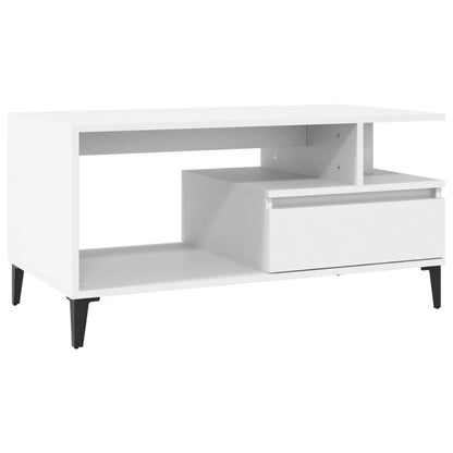 Salongbord Sofabord Hvit 90x49x45 cm