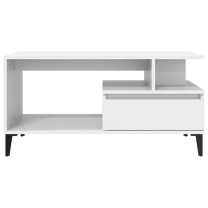 Salongbord Sofabord Hvit 90x49x45 cm