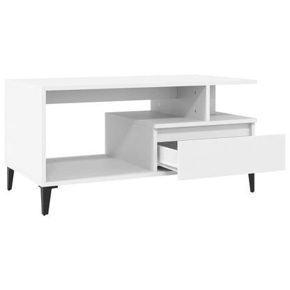 Salongbord Sofabord Hvit 90x49x45 cm