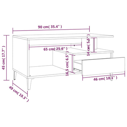 Salongbord Sofabord Brun Eik 90x49x45 cm