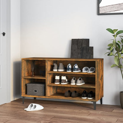 Skoskap Skohylle Skobenk Røkt Eik 102x36x60 cm