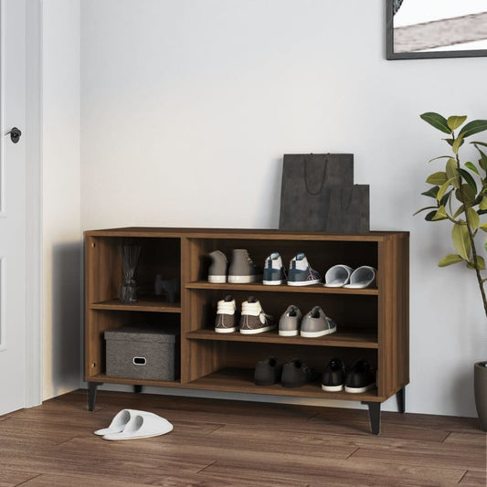 Skoskap Skohylle Skobenk Brun Eik 102x36x60 cm