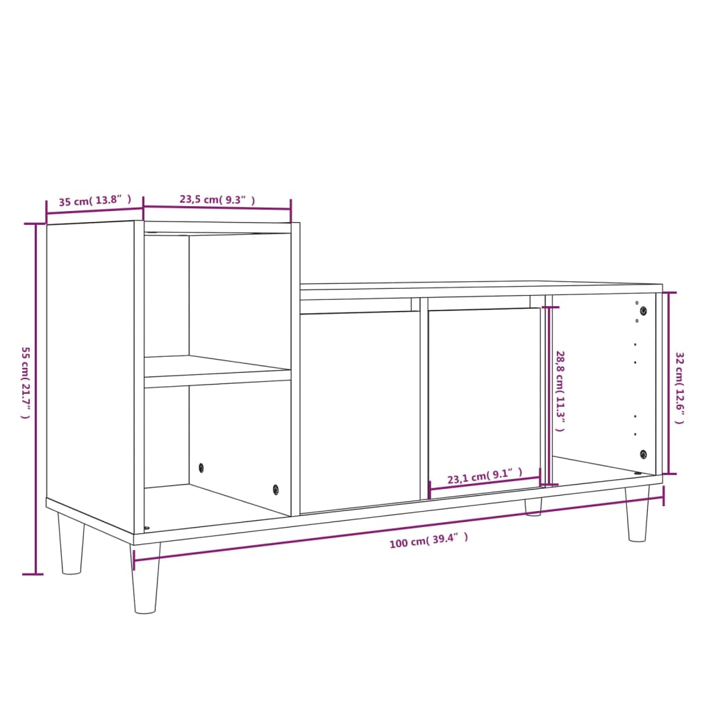 TV-Møbel Sonoma Grå TV-benk 100x35x55 cm