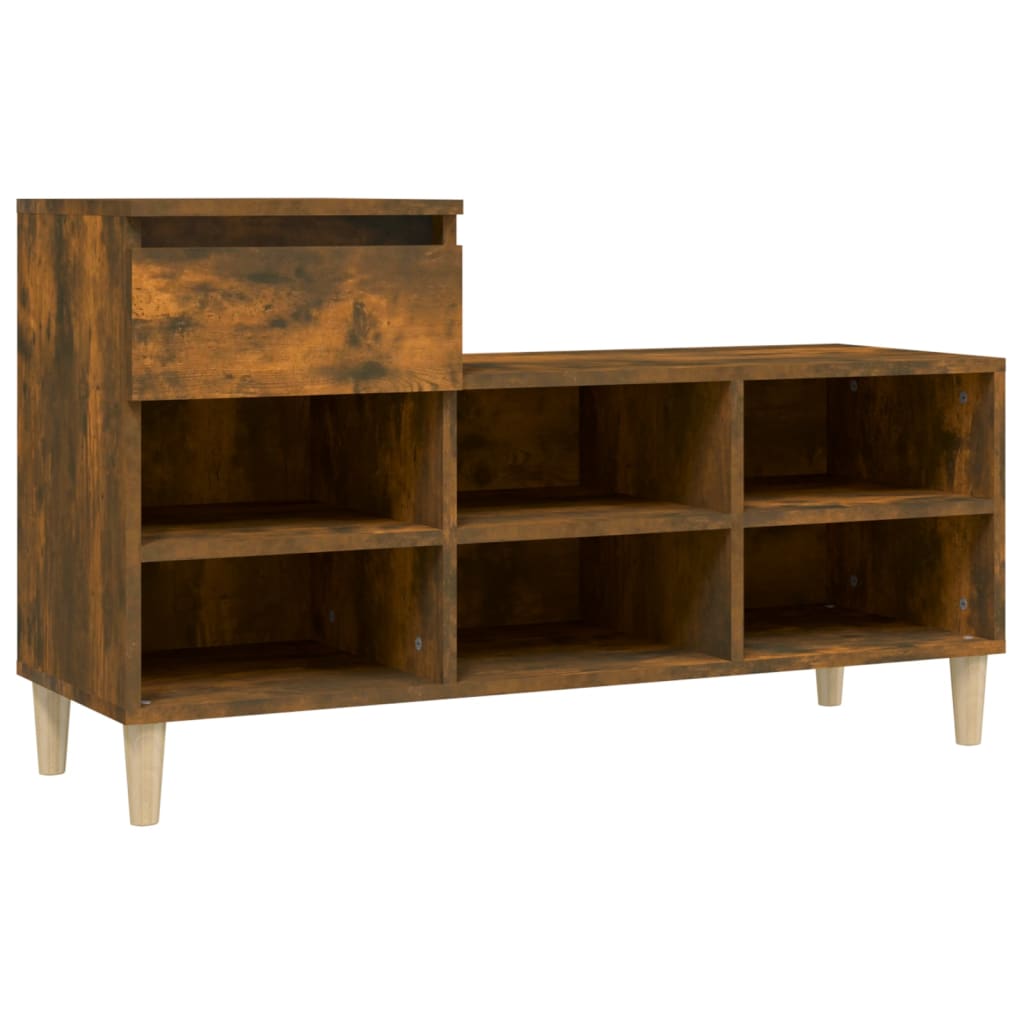 Skoskap Skohylle Skobenk Røkt Eik 102x36x60 cm